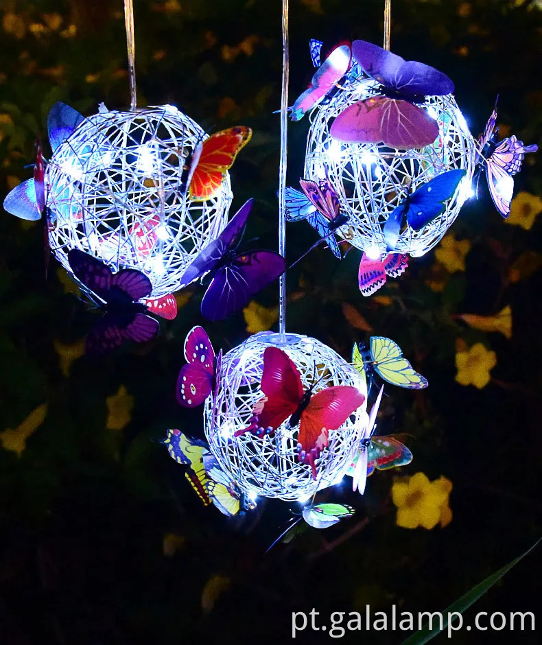 Luzes de cordas de borboleta movidas a solares encantadoras para o ambiente do jardim